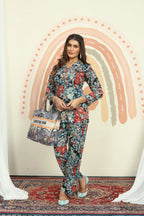 Red and Blue Floral Print Co-ord Set