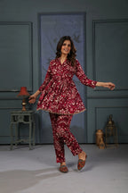 Cherry Red Printed Co-ord Set