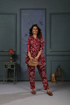 Cherry Red Printed Co-ord Set