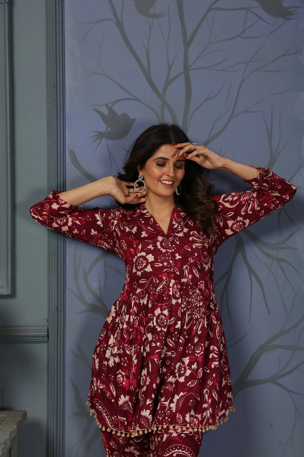 Cherry Red Printed Co-ord Set