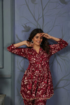 Cherry Red Printed Co-ord Set