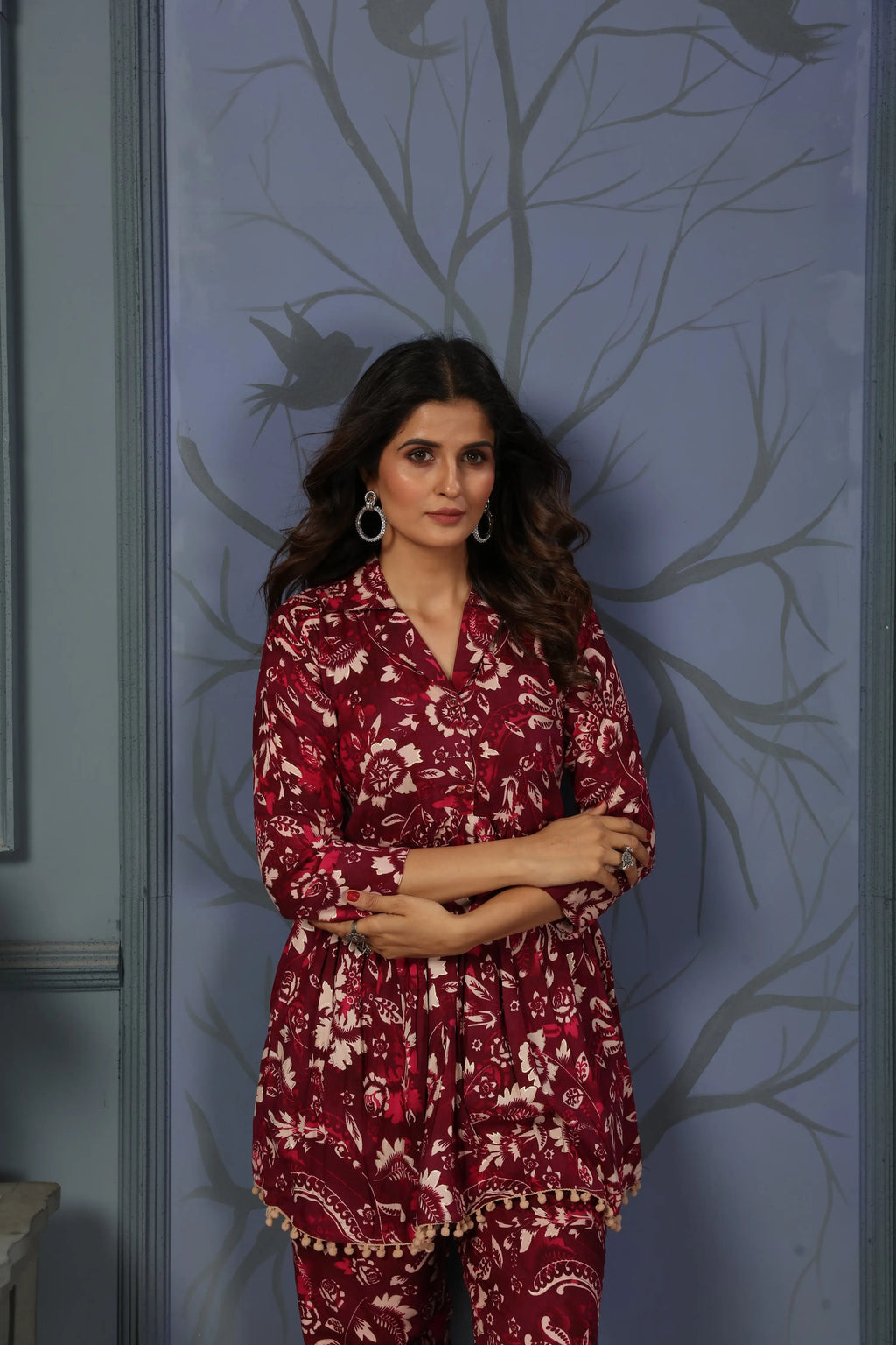 Cherry Red Printed Co-ord Set