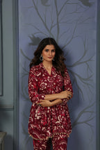 Cherry Red Printed Co-ord Set