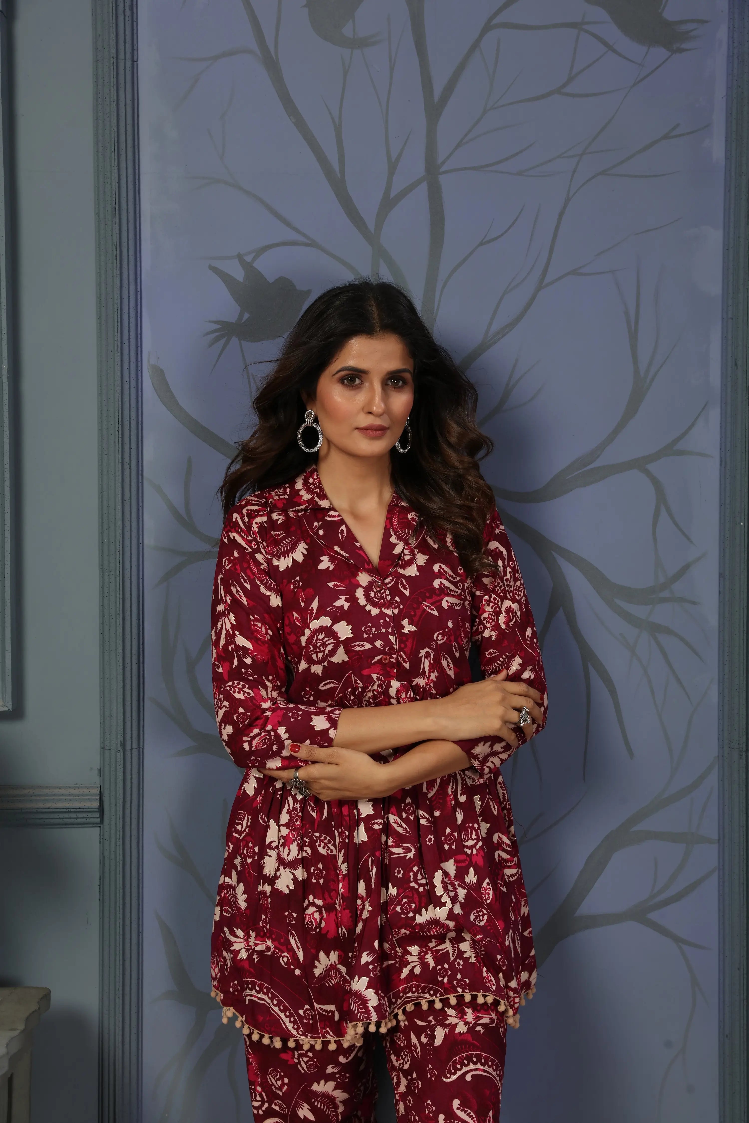 Cherry Red Printed Co-ord Set