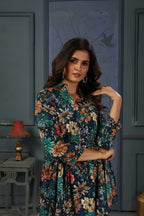 Dark Green Floral Print Co-ord Set