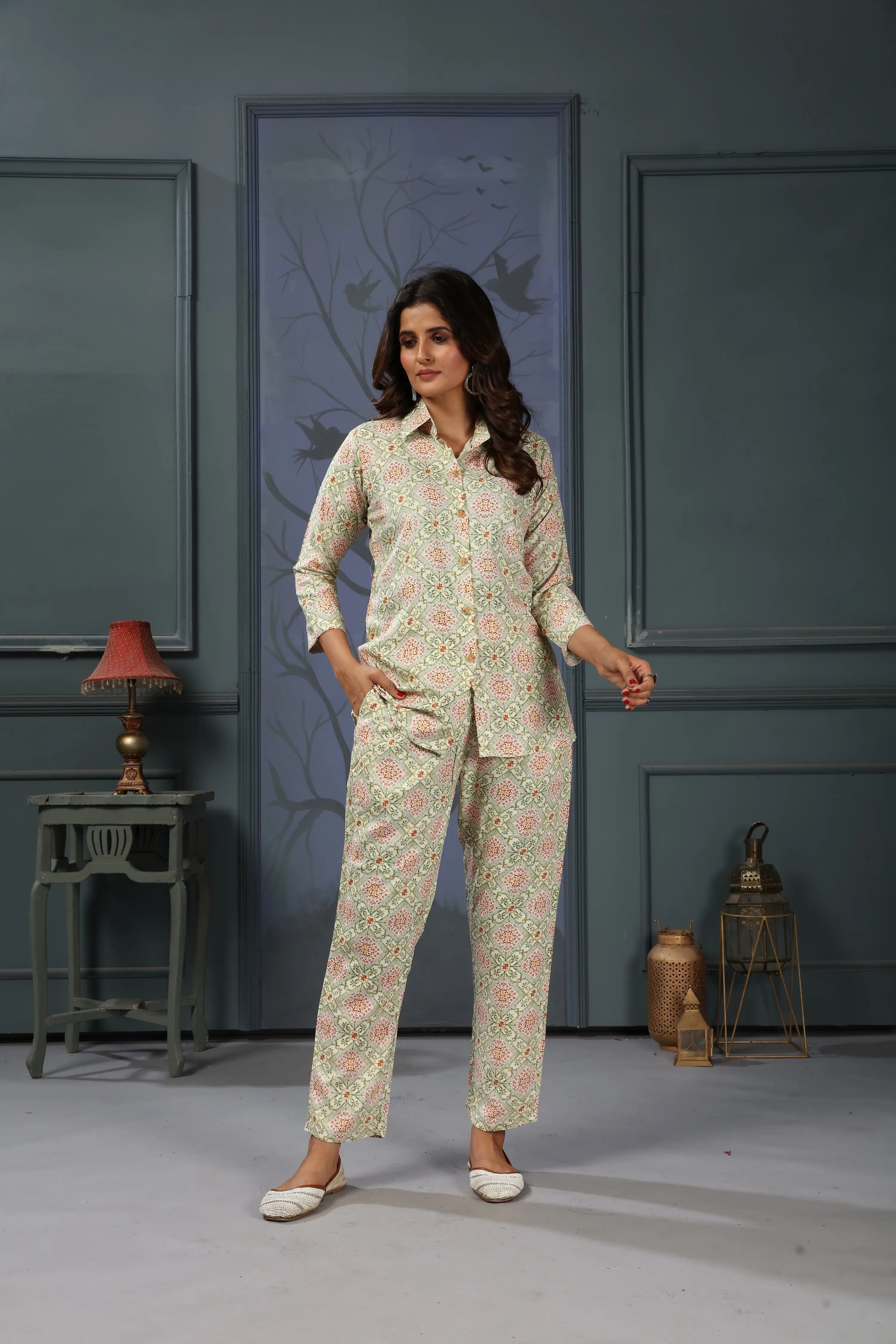 Pista Green Printed Co-ord Set