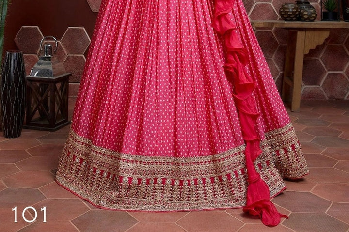 Beautiful pink lehenga choli with intricate embroidery, perfect for weddings and parties
