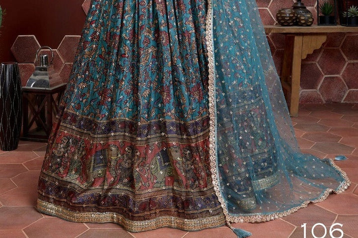 40 to 42 inch's length lehenga with chinon silk fabric