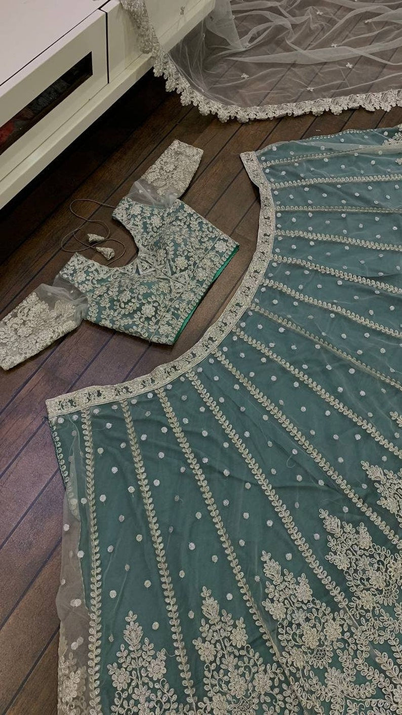 Indian bridal wear Lehenga Choli with sequins embroidered work in Georgette material