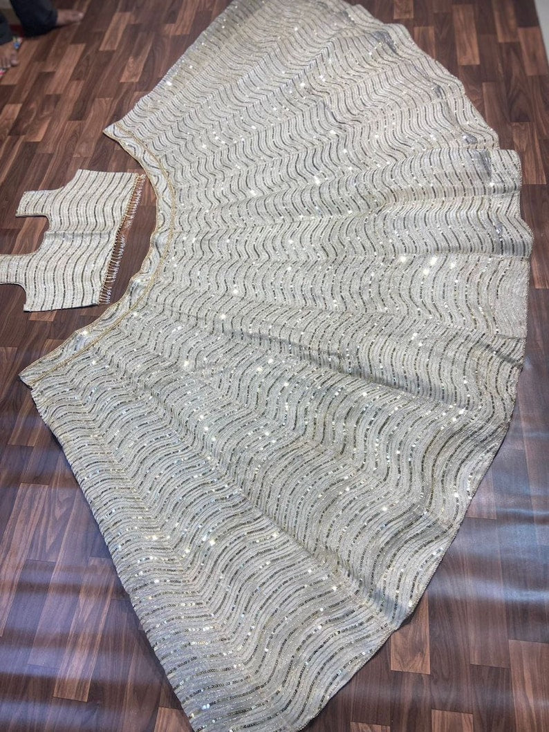 inspired - Sabyasachi Designer Lehenga Choli Embellished With Beautiful Shimmer Dori Work Wedding Lehenga Choli Party Wear Lehenga Choli - Exquisite Sabyasachi Designer Lehenga Choli with Shimmer Dori Work