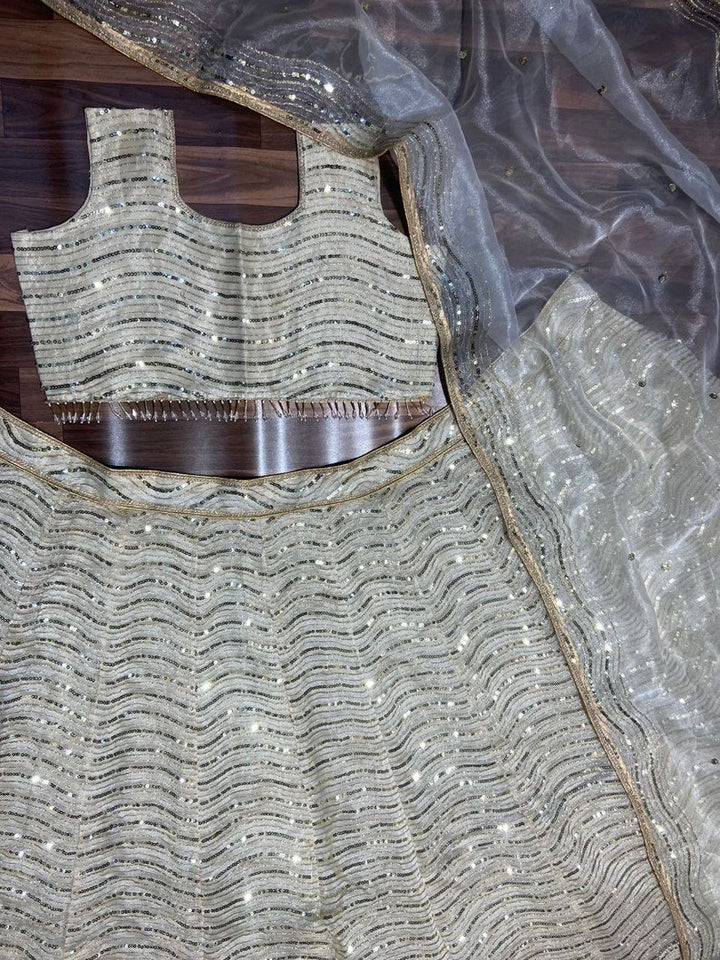 inspired - Sabyasachi Designer Lehenga Choli Embellished With Beautiful Shimmer Dori Work Wedding Lehenga Choli Party Wear Lehenga Choli - Exquisite wedding lehenga choli with shimmering dori work