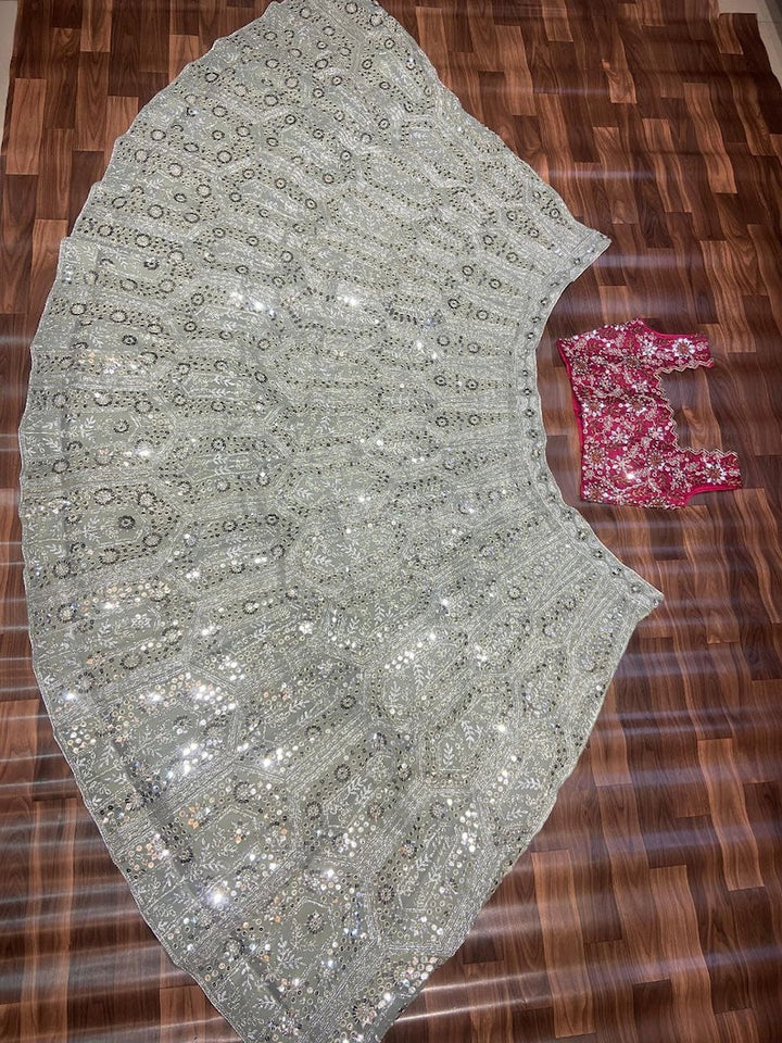 Beautiful heavy embroidery lehenga choli with dupatta for Indian weddings