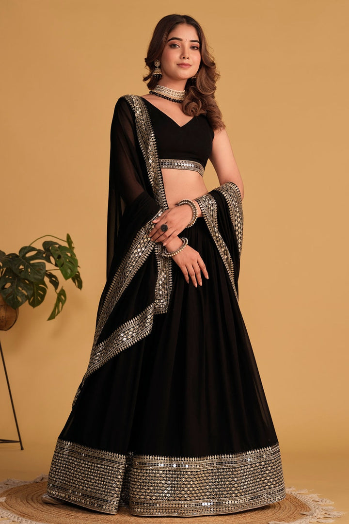 Black Lehenga Choli designed especially for wedding season