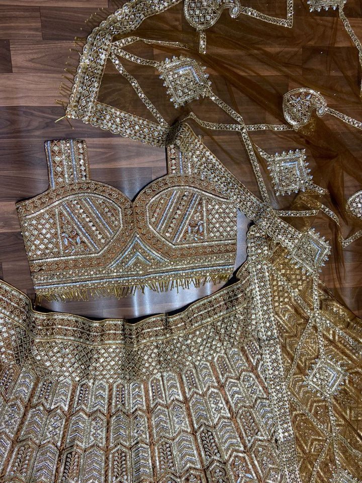 Brown Premiums Heavy Malai Silk Embellished With Beautiful Coding ,Zari And Sequins Work | Ready To Wear - qivii