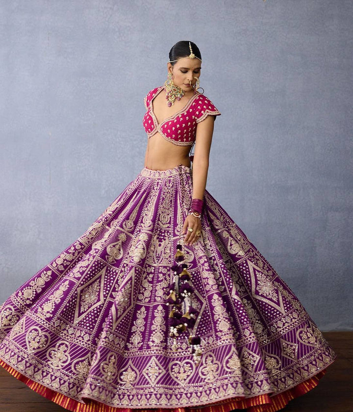 JALPARI SILK WITH EMBROIDERY SEQUENCE  DESIGN WORK LEHENGA - INSPIRED | Ready To Wear - qivii