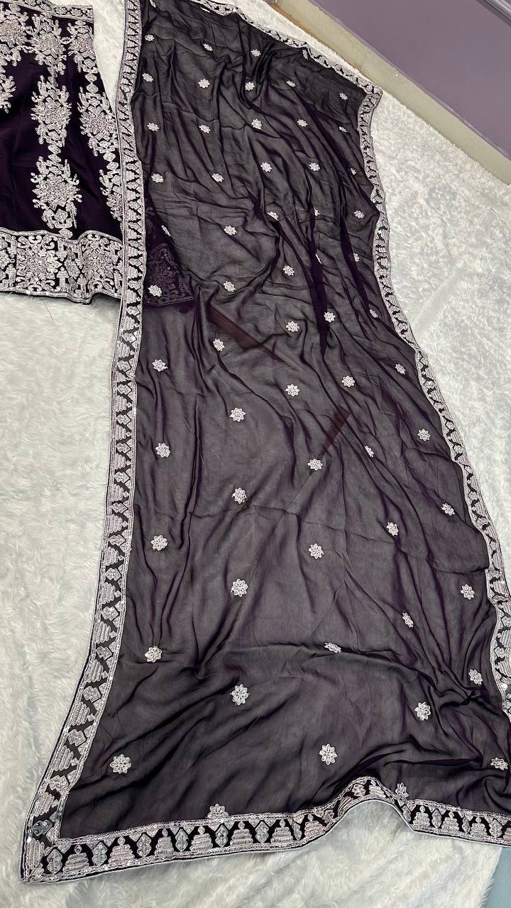 Heavy Kasturi silk lehenga with thread & sequins work - INSPIRED | Ready To Wear - qivii