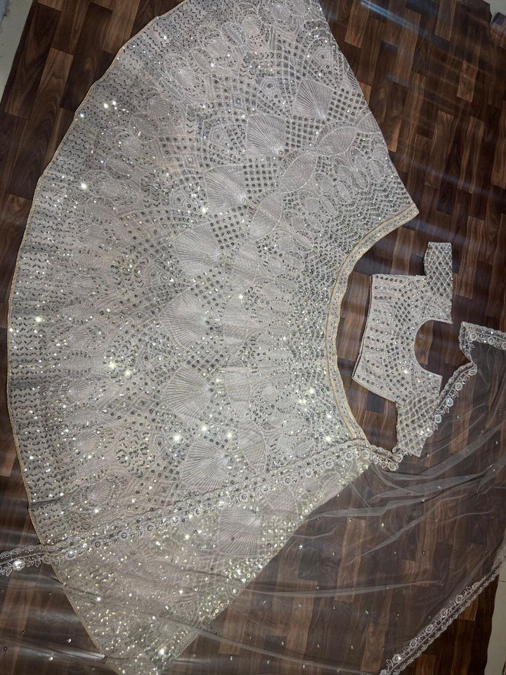 Brown Premium Net Embellished With Beautiful  Heavy  Sequins Work Lehenga - INSPIRED | Ready To Wear - qivii