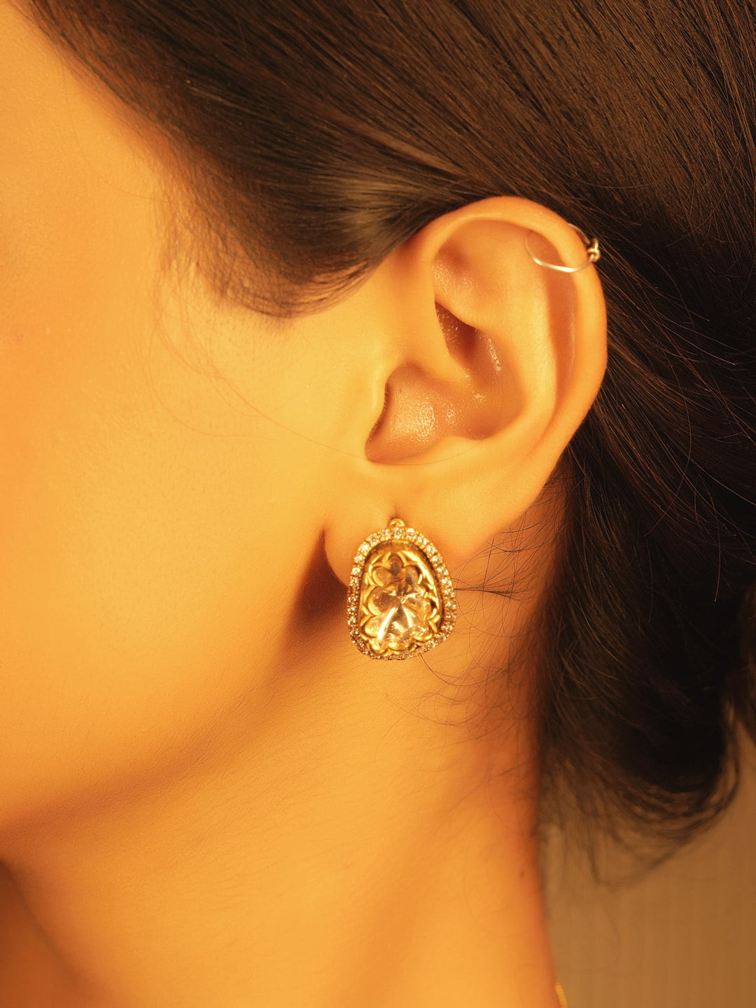 Delja 92.5 Silver Moissonite Pendant Set - qivii