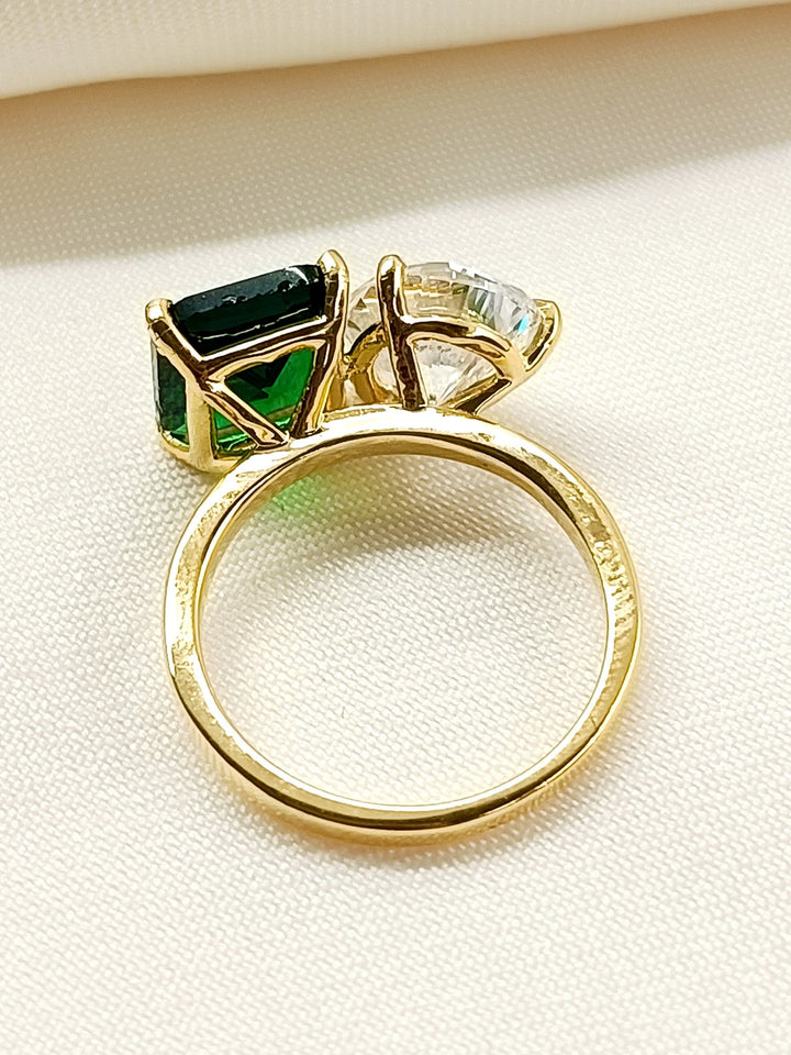 Gauhar 92.5 Silver Swarovski Stone Finger Ring - qivii