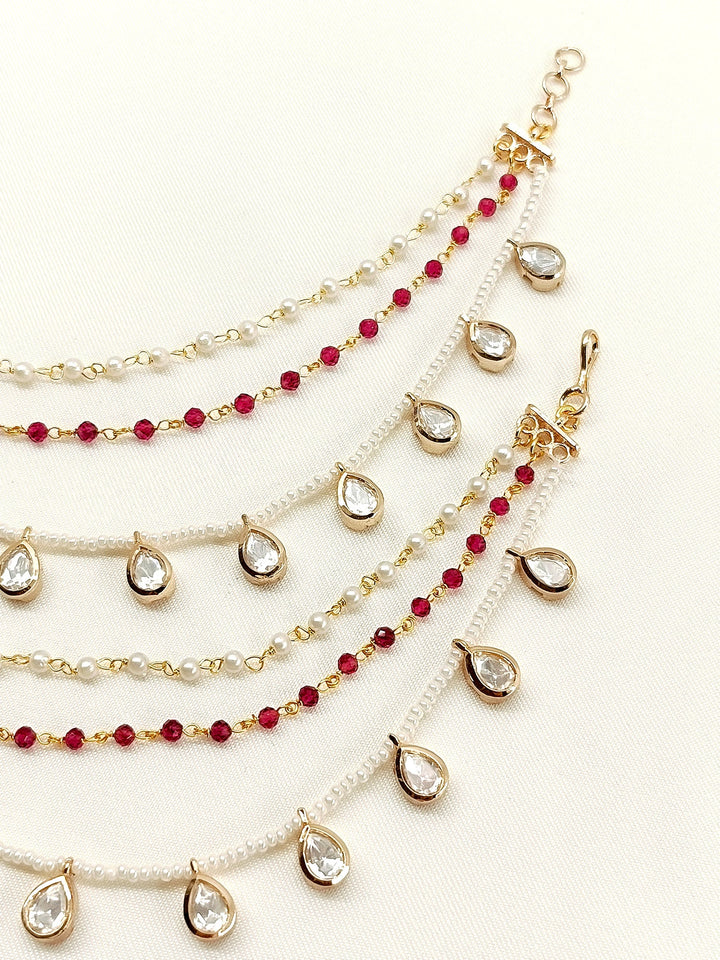 Greeshma Majenta Traditional Ear Chain. - qivii