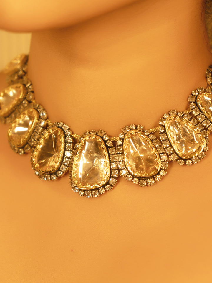 Nabila 92.5 Silver Moissonite Necklace Set - qivii