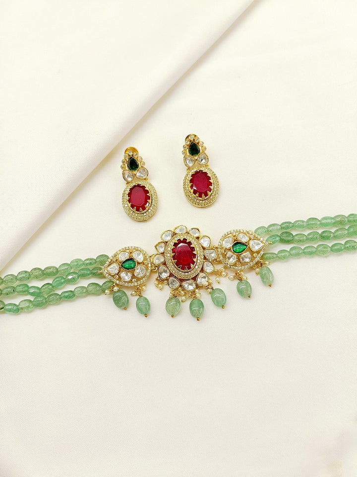 Wardeen R&G Kundan Choker Set - qivii