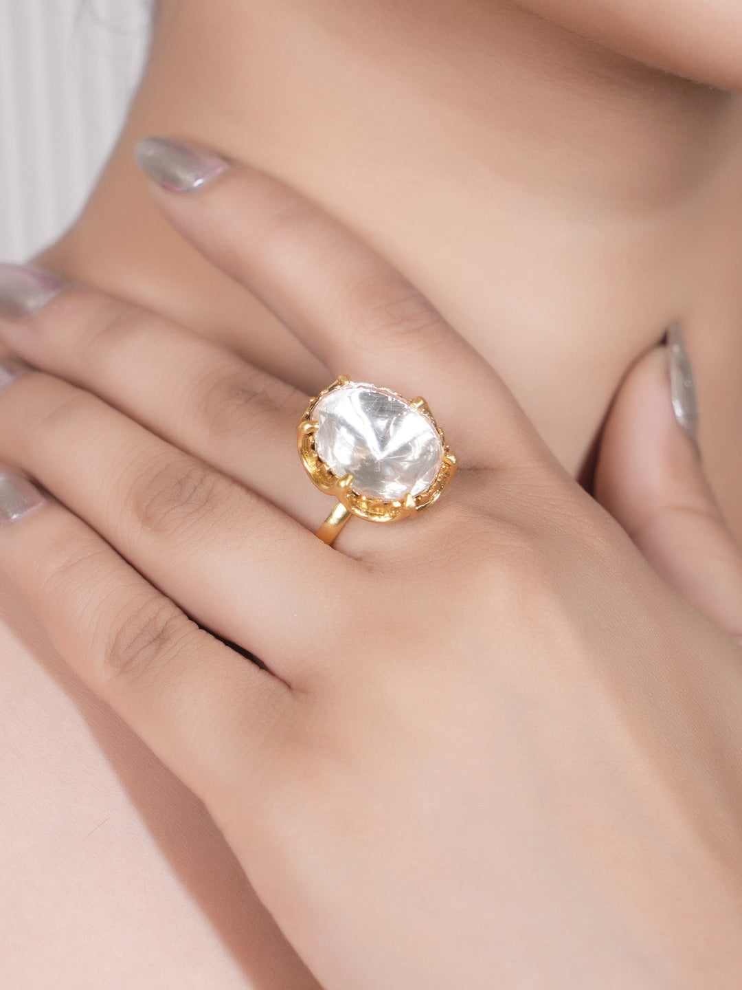 Vinia 92.5 Silver Moissonite Finger Ring - qivii