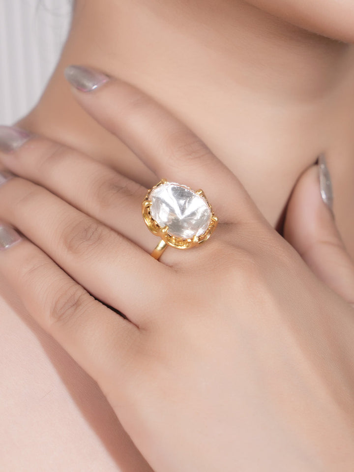 Vinia 92.5 Silver Moissonite Finger Ring - qivii