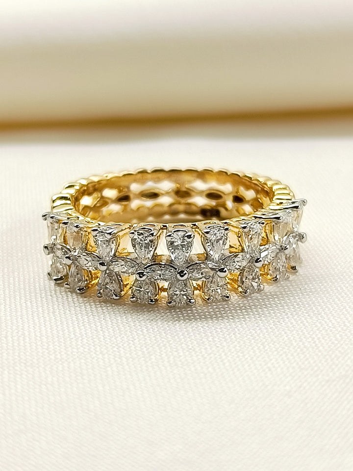 Sofia 92.5 Silver Swarovski Stone Finger Ring - qivii