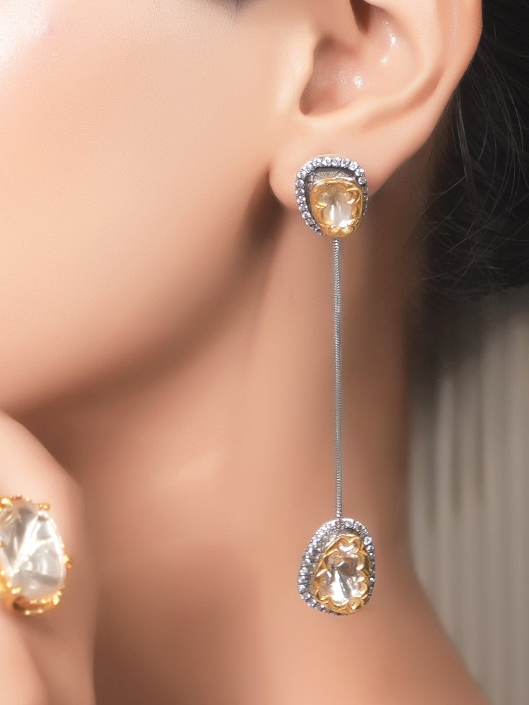 Nizami 92.5 Silver Moissonite Earring - qivii