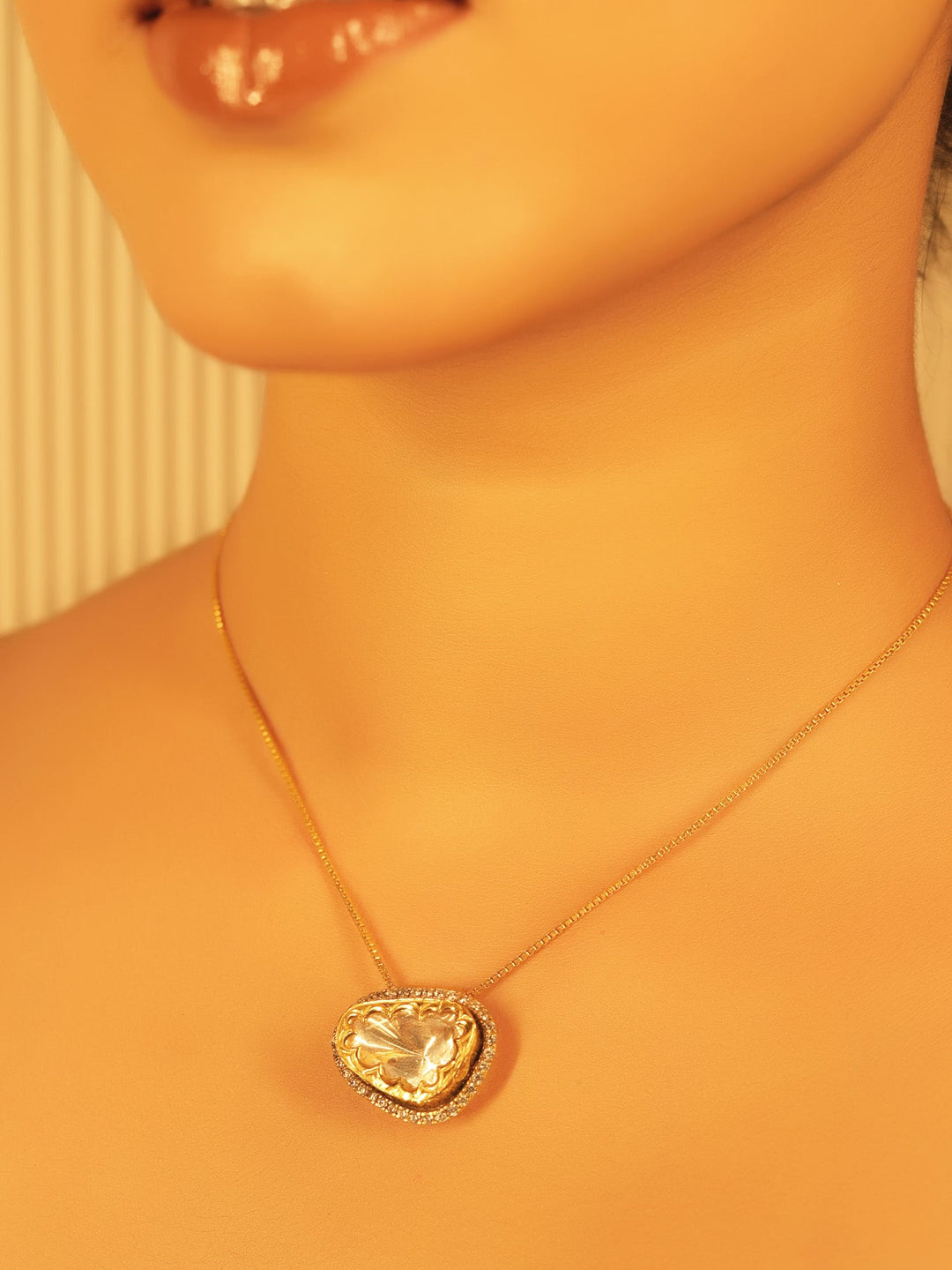 Delja 92.5 Silver Moissonite Pendant Set - qivii