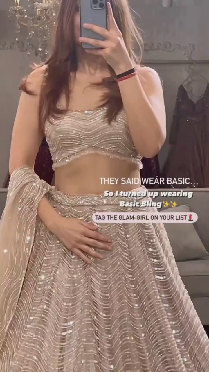 inspired - Sabyasachi Designer  Lehenga Choli Embellished With Beautiful Shimmer Dori Work Wedding Lehenga Choli Party Wear Lehenga Choli | Ready To Wear