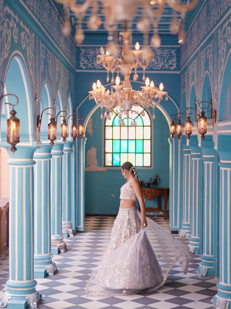 GREY - Net Fabric Sequins embroidery Semi-Stitched Lehenga & Unstitched Blouse With Dupatta