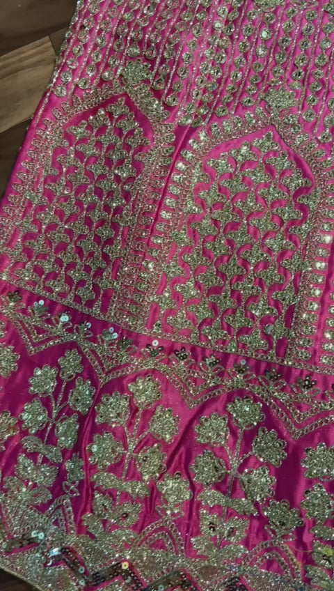 Pink Premium Banarasi Satin Zari Silk Padding Embellished With Premium Coding Lehenga Choli - Inspired | Ready To Wear
