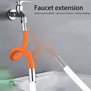 9087 Flexible Water Tap Extender Universal Foaming Extension Tube With Connector 360 Free Bending Faucet Extender Adjustable Sink Drain Extension (18cm)
