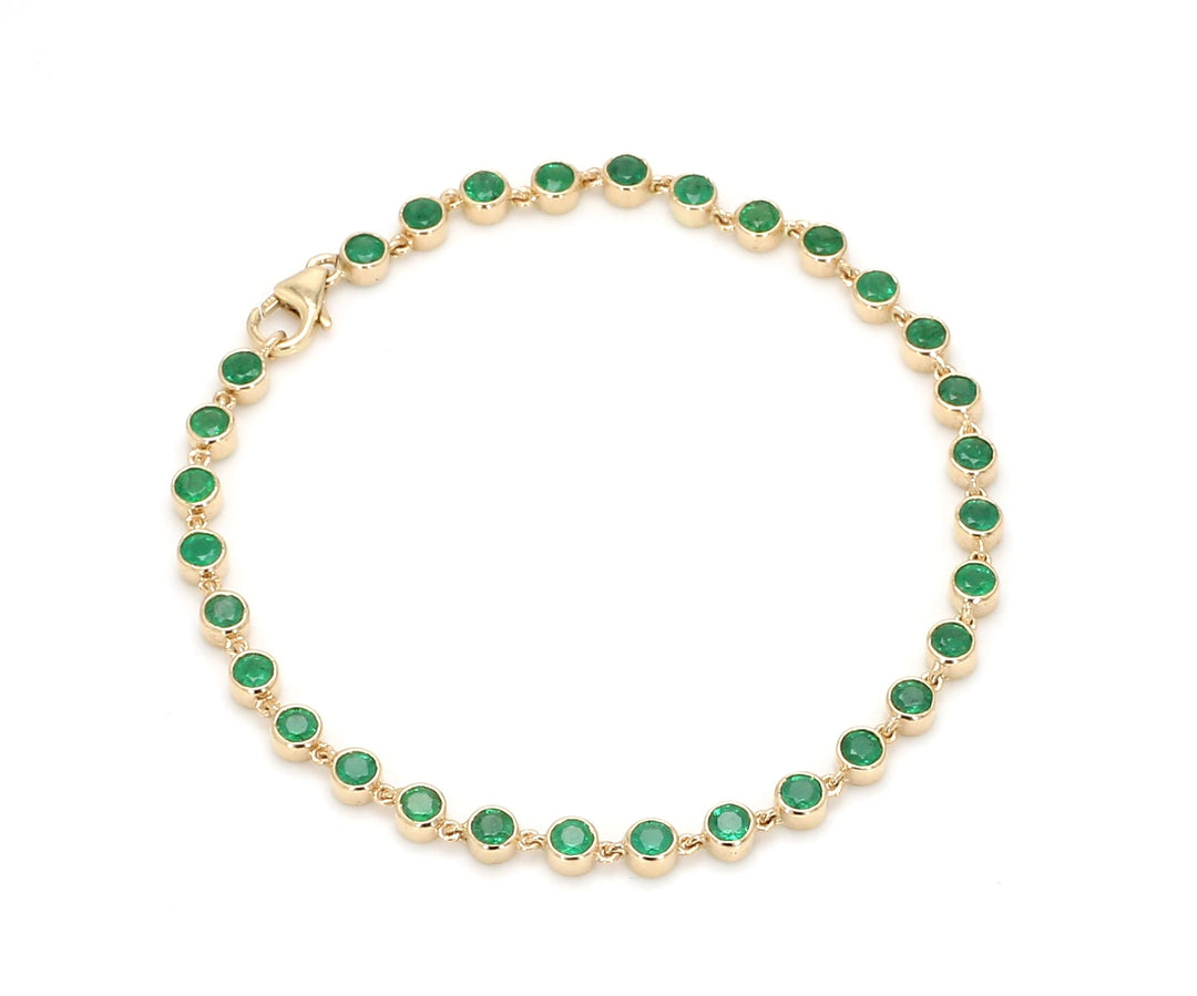 Emerald Round Link Chain Bracelet - qivii