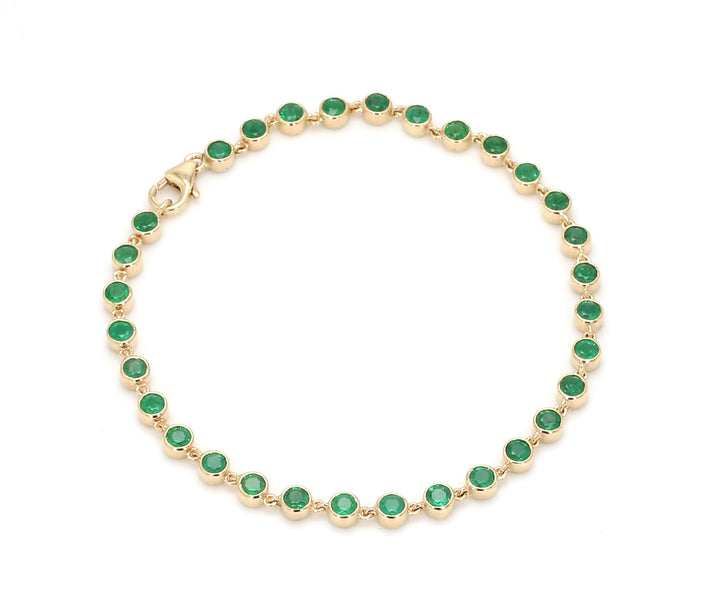Emerald Round Link Chain Bracelet - qivii