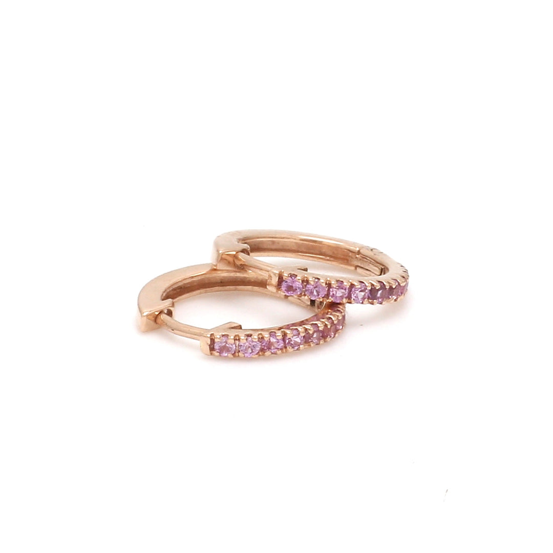 Pink Sapphire Mini Hoops - qivii