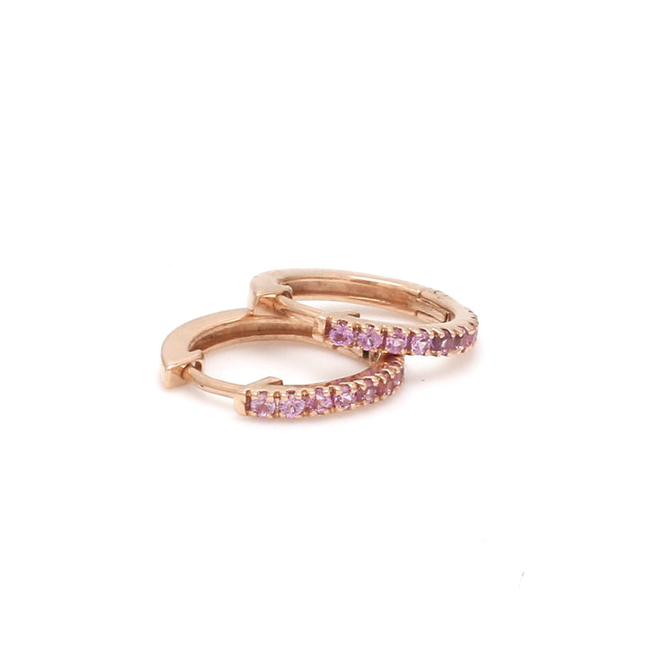 Pink Sapphire Mini Hoops - qivii