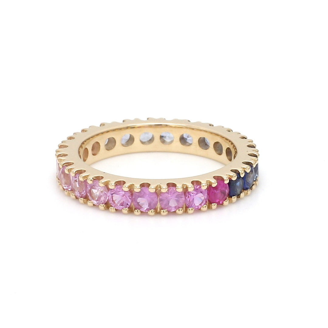 Blue Pink Sapphire Ombre Ring - qivii