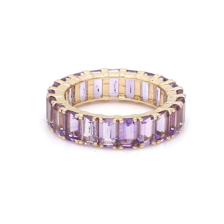 Amethyst Octagon Eternity Band Ring - qivii