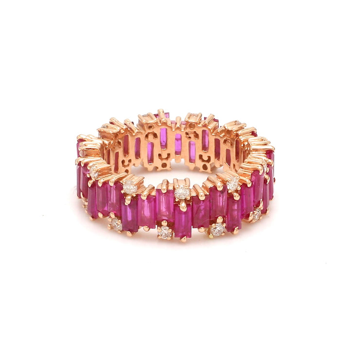 Ruby Baguette and Diamond Ring - qivii