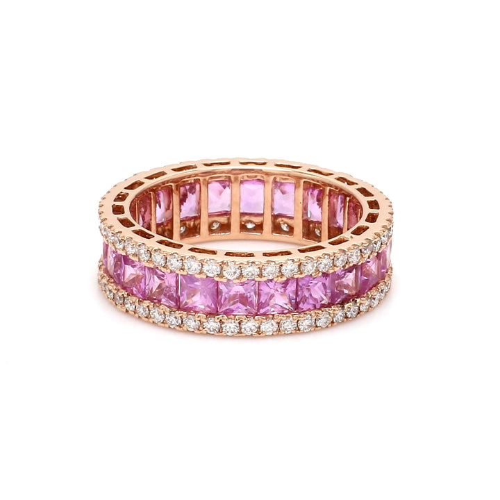 Pink Sapphire Princess Cut Diamond Ring - qivii