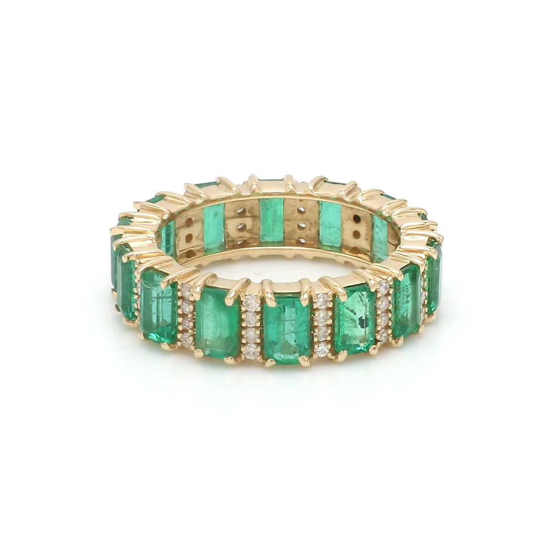 Emerald & Diamond Alternate Ring - qivii