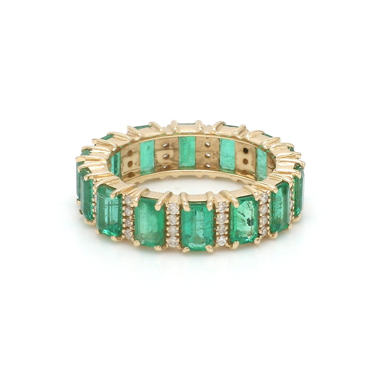 Emerald & Diamond Alternate Ring - qivii