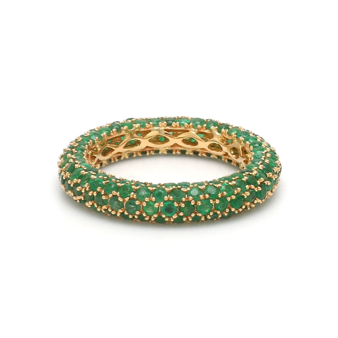 Emerald Pave Eternity Ring - qivii