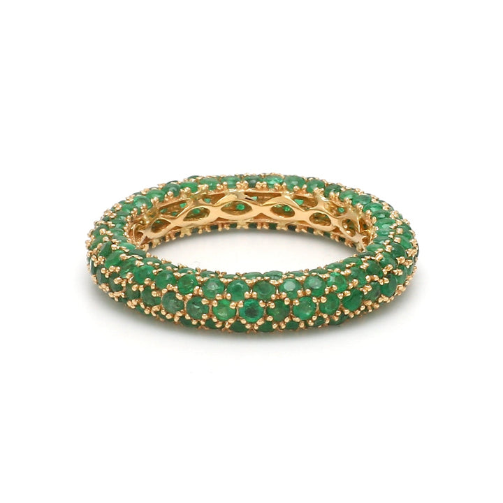 Emerald Pave Eternity Ring - qivii
