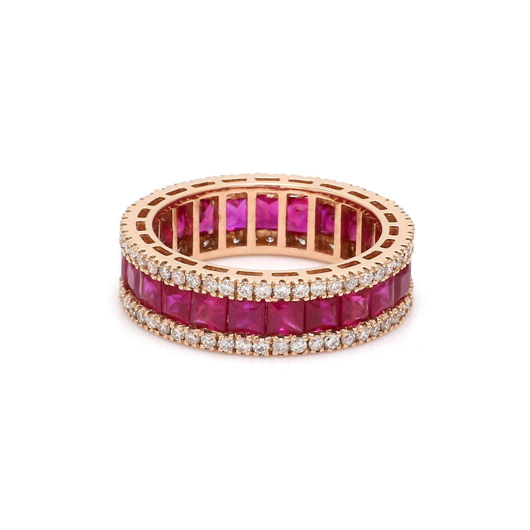 Ruby Princess Cut Diamond Ring - qivii