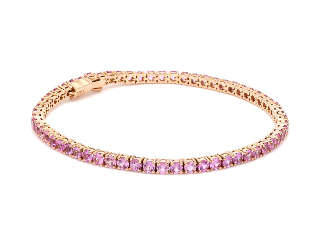 Pink Sapphire 2.50MM Round Bracelet - qivii