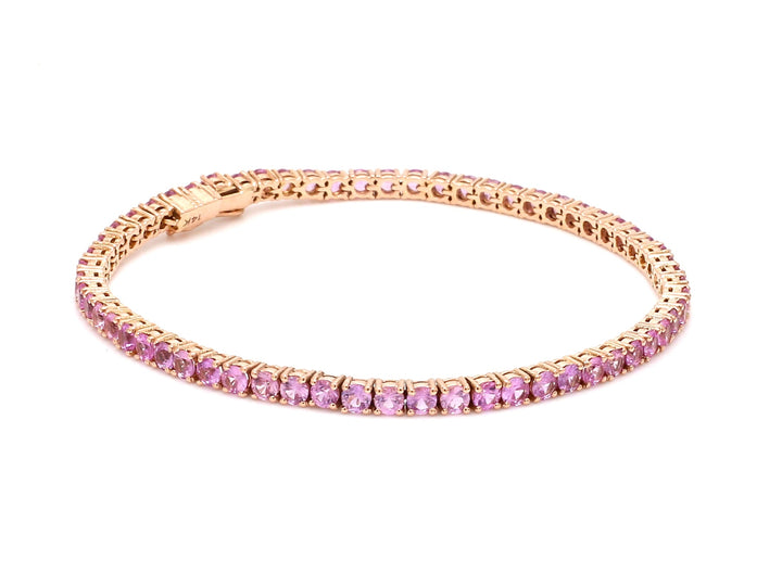 Pink Sapphire 2.50MM Round Bracelet - qivii
